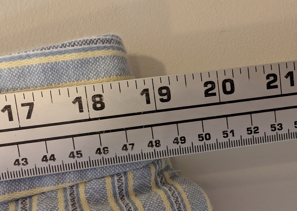 LOFT Women's Size 12 100% Cotton Blue Yellow Striped Riviera Short - Picture 9 of 10